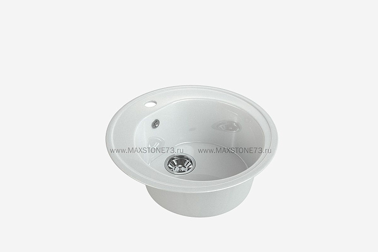 MAXSTONE Мойка глянцевая MS-2 (белый металлик) 505*505*200